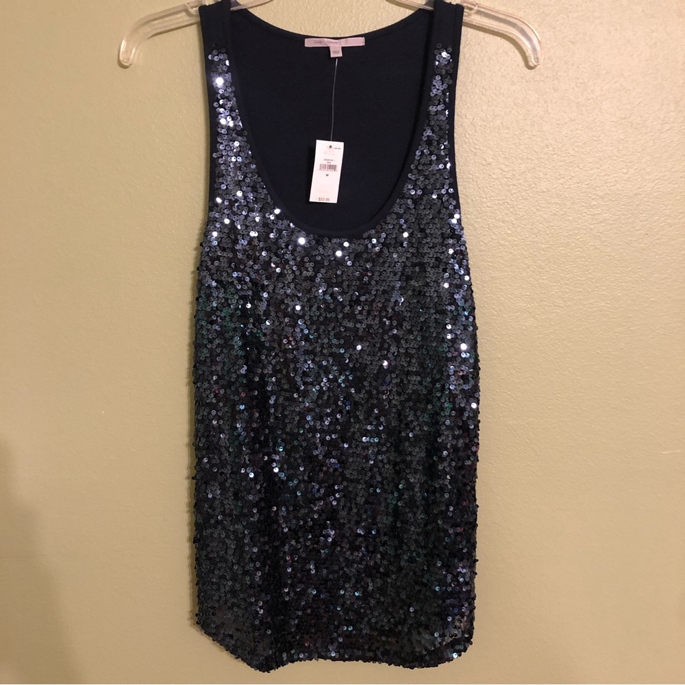 GAP Navy Sequin Holiday Top